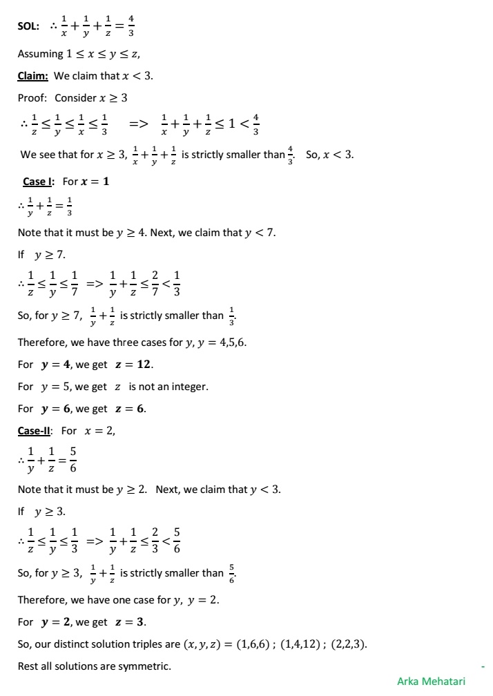 ArkaMehatari's tweet image. Solution to this beautiful Diophantine Equation. Thanks to @SyberMath. 
#Mathematics #mathsolution #NumberTheory #diophantine #mondaythoughts