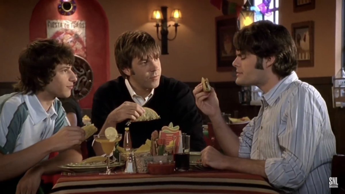 cw // food --12. taco town trio (taco town, 2005) - (from left to right) gay, pansexual, bisexual