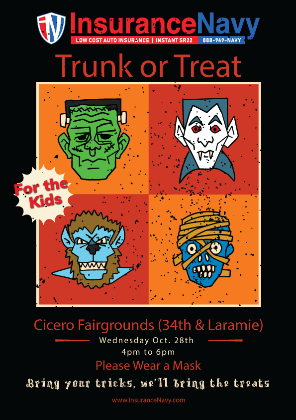 insnavy's tweet photo. Yes that's right! Once again Insurance Navy will be joining the Town of Cicero for a Trunk-or-Treat event on October 28 from 4-6PM. The event will be at the Cicero Fairgrounds in the parking lot. Look for our Insurance Navy cars for some awesome treats! https://t.co/a127OteSrm