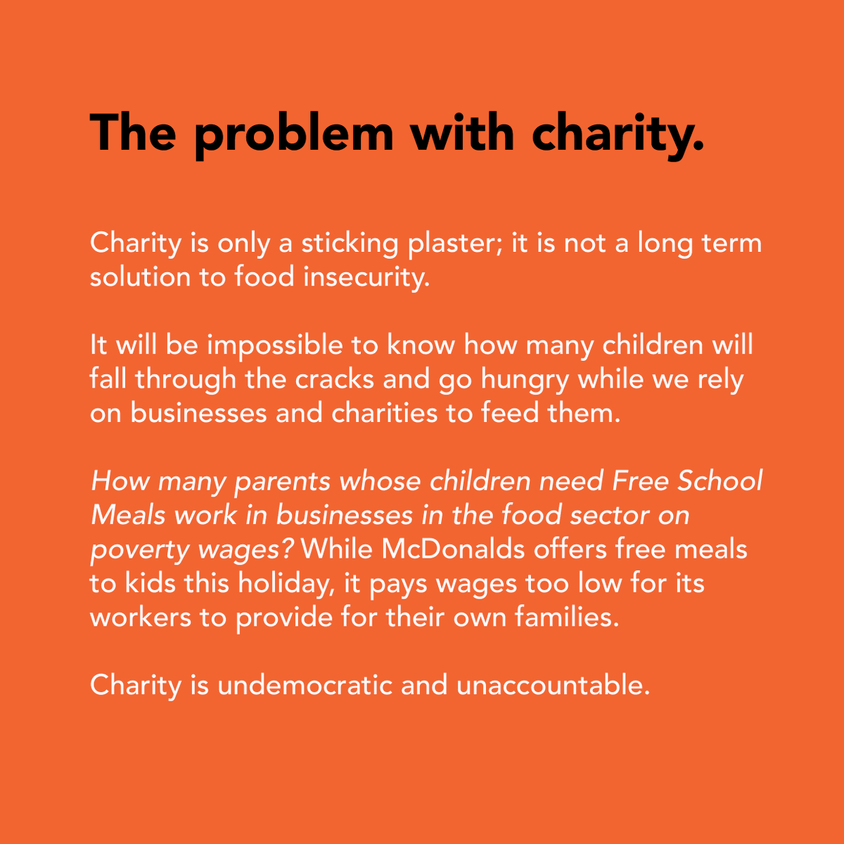 national_food's tweet photo. Our response to Free School Meals: charity cannot be the solution. https://t.co/0nr3NdL4rW