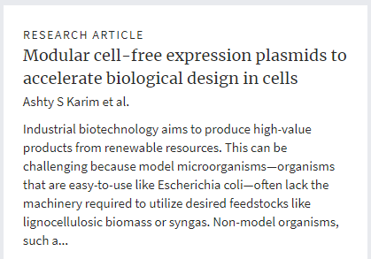MaryPavan's tweet photo. New publication!!! πππ #synbio #cellfree #cellfreesystems #renewables #nonmodelorganisms #automation #biotech
https://t.co/MTvzNR5NYw
@OUPSynBio @MichaelKoepke80 @Shivani64265327 @smashty @jewettlab_NU @shikineonsen @peccoud https://t.co/2Ohx4SuJvK