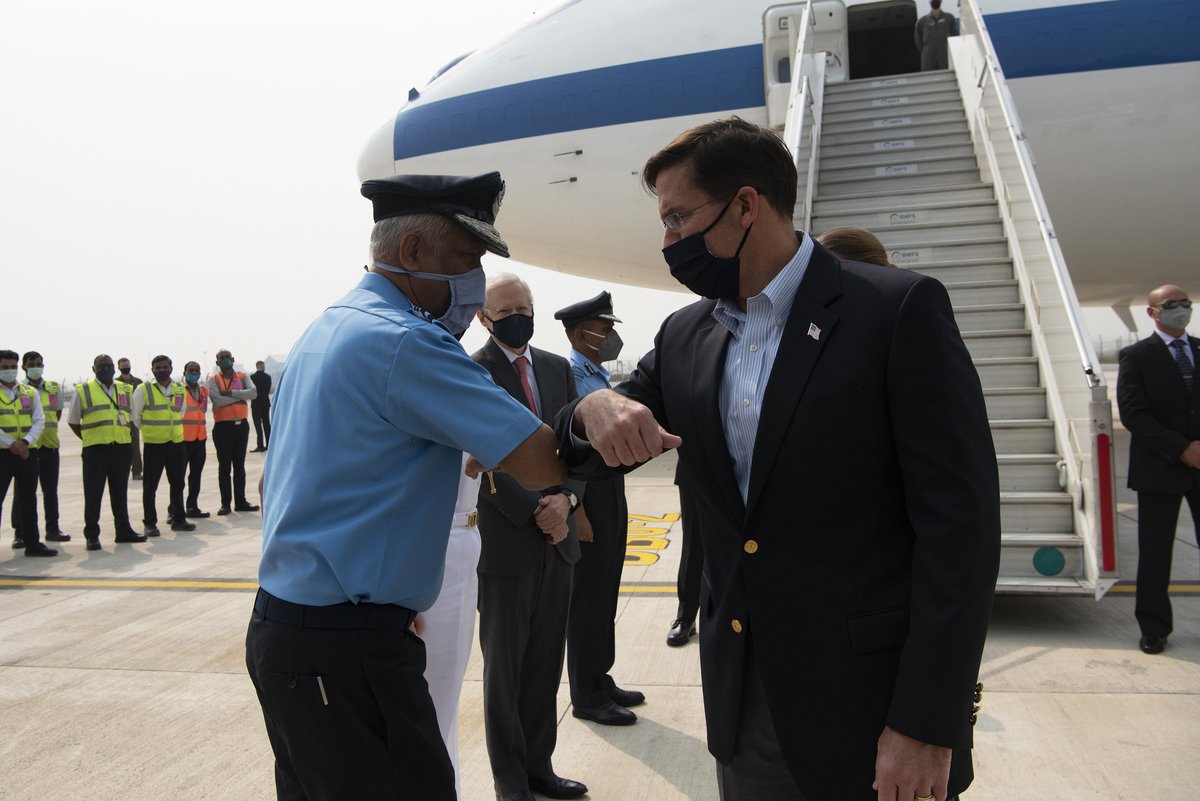 Happy to touch down in the world’s largest democracy. Thanks to Air Vice Marshal Alok Sharma & Ambassador Kenneth Juster for the warm welcome.