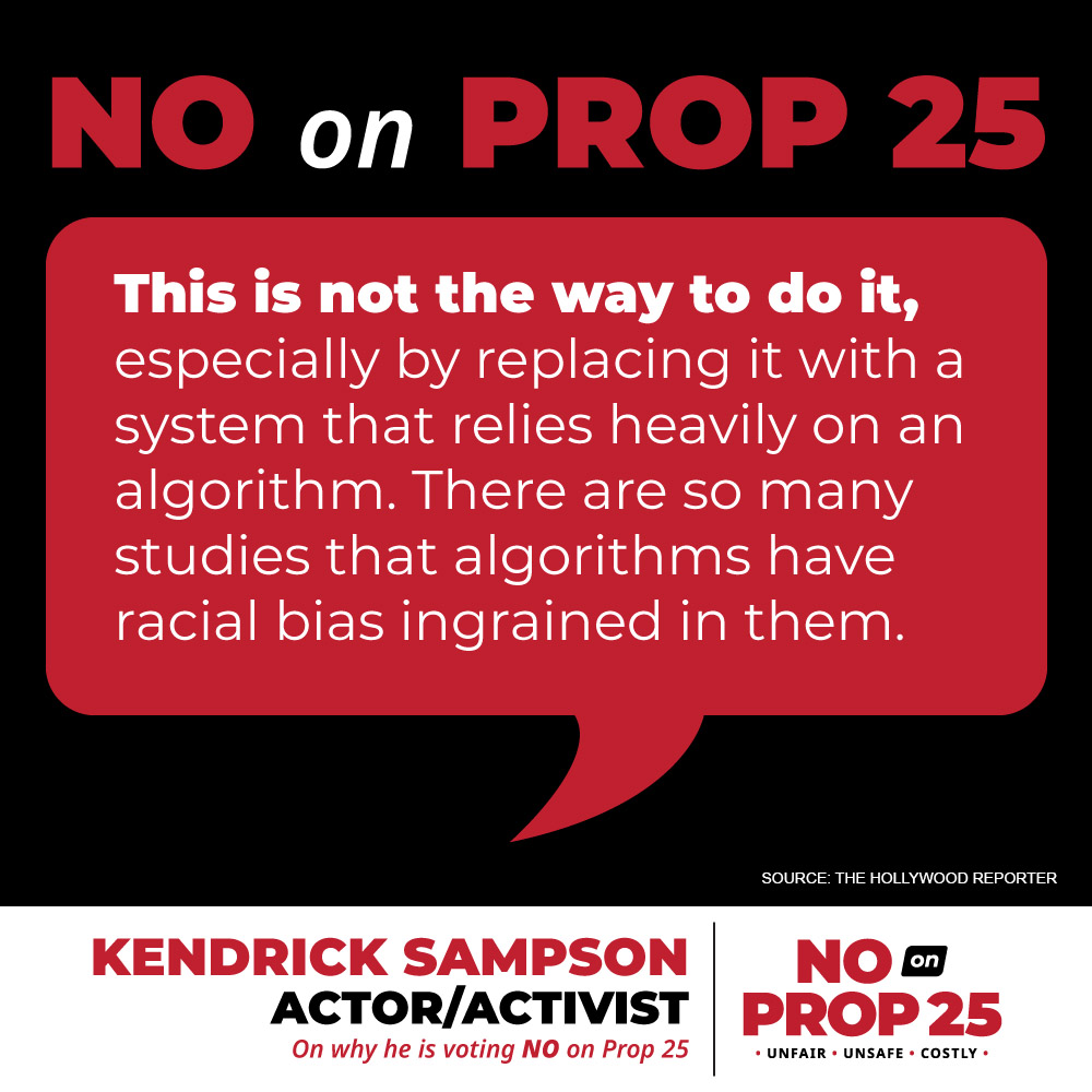 stopprop25's tweet photo. Criminal justice reformer Kendrick Sampson is opposing Prop 25 to eliminate bail. #StopProp25 https://t.co/JwvPzk9K3H