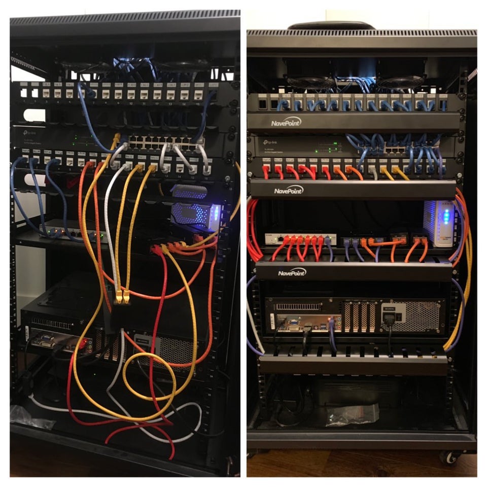 navepoint's tweet photo. Before and after....
#CAt5e #Cat6 #ethernet #ethernetcable #24awg #26awg #lowvoltage #lowvoltagetech #networking #cablesandwires #patchcable #data #networkcabling #cat5 #infrastructure #itsolutions #itnetwork #cabling #NavePoint #datarack #patchpanel #keystonejack #keystone https://t.co/lFUeQDt0RJ