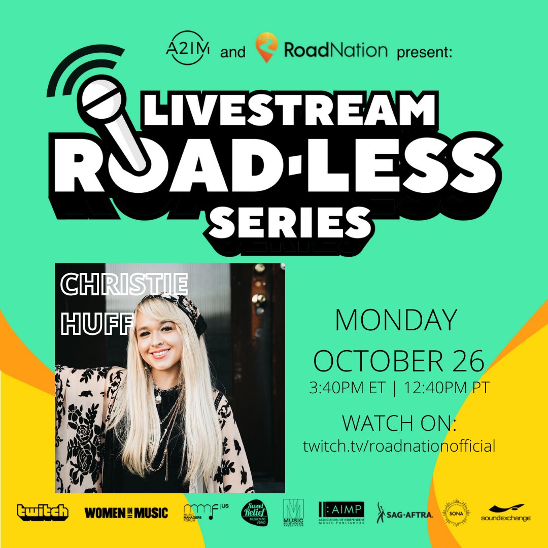 Today!! So excited to be going live with @roadnationofficial for their Road-less Series at 12:40 pst on @twitch 😃 Be sure to tune in on your lunch break! 😝 #Livestream #twitch #roadnation #roadlessseries