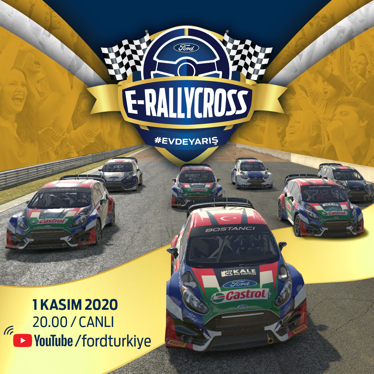 CastrolFordTr's tweet photo. Gerçek ralli pilotları pist ve simülasyon dünyasının önemli isimleriyle karşı karşıya! 🚘🛣️🏁
Bu heyecanlı yarışı kimin kazanacağını merak ediyorsan seni 1 Kasım saat 20.00'de @fordturkiye YouTube kanalına bekliyoruz.
https://t.co/hS8Duzkynn
#EvdeYarış #eRallycross https://t.co/GOAq79vVkv