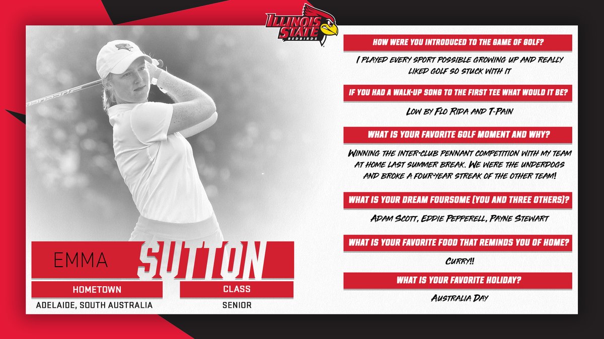 ISUwGolf's tweet image. Today we learn about Illinois State senior Emma Sutton, in a new Get to Know You series.

Learn more about the Adelaide, South Australia native!