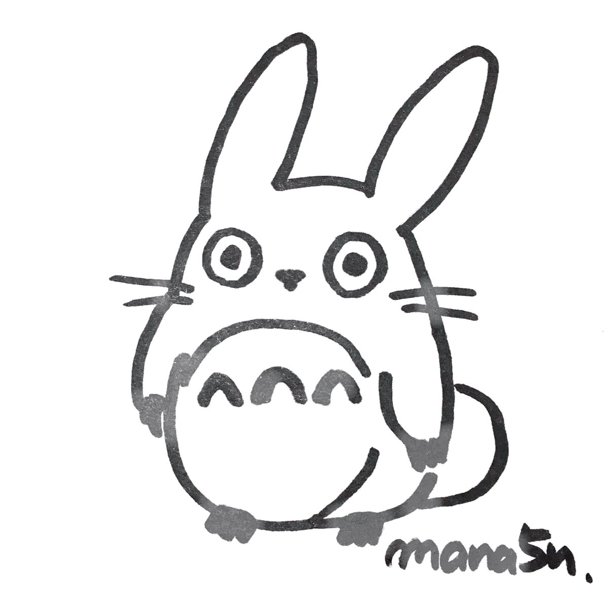まなごん １日１トトロ 日本人たるもの トトロを描けるようになりたい 本日は本物のジブリを見ました 割と近しい Modecon ミクチャ イラスト Anime
