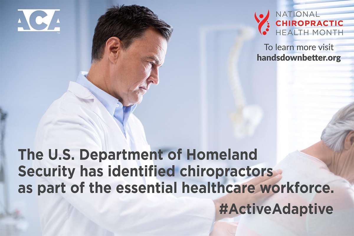 ChiropracticMY's tweet photo. Chiropractors are considered essential in South Dakota’s healthcare system. Let us help you in your times of need! #activeadaptive https://t.co/LDQkXZDwmc