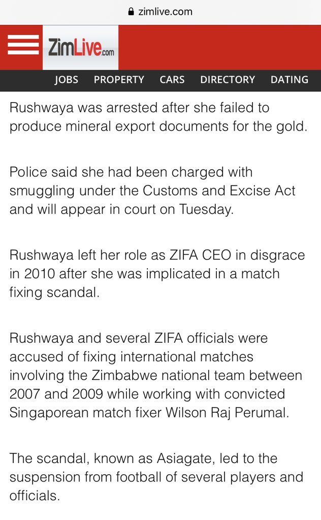 2. When she was nabbed red-handed, Rushwaya implicated one Ali Mohammed, a chap who owns an entity called Ali Japan786. She says she had instructions to deliver the smuggled gold to a chap in Dubai. Rushwaya is head of the Zimbabwe Miners’ Federation.