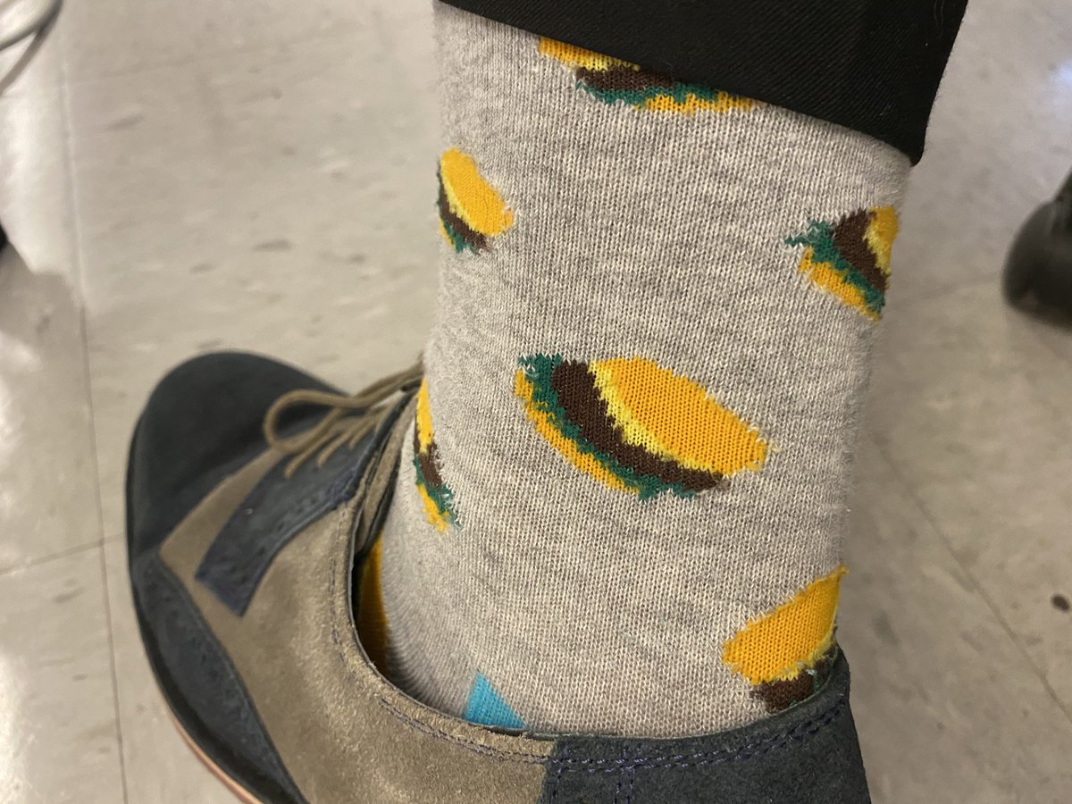 LaforestMath's tweet image. Tuxedo or jeans still that Cheeseburger loving guy. Let your passions fuel whatever you do! #socktober #edchat #techbetter #punkrockclassrooms #makemathfun