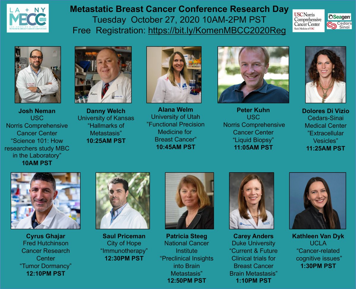 Join us TOMORROW for our Metastatic Breast Cancer Conference Research Day! From 1PM - 5PM ET we will hear from 10 brilliant researchers on the latest breakthroughs and what’s to come. Sign up for free today: komenlacounty.org/lambcc #MetastaticMatters #NBCAM #bcsm #NYLAMBCC #MBC