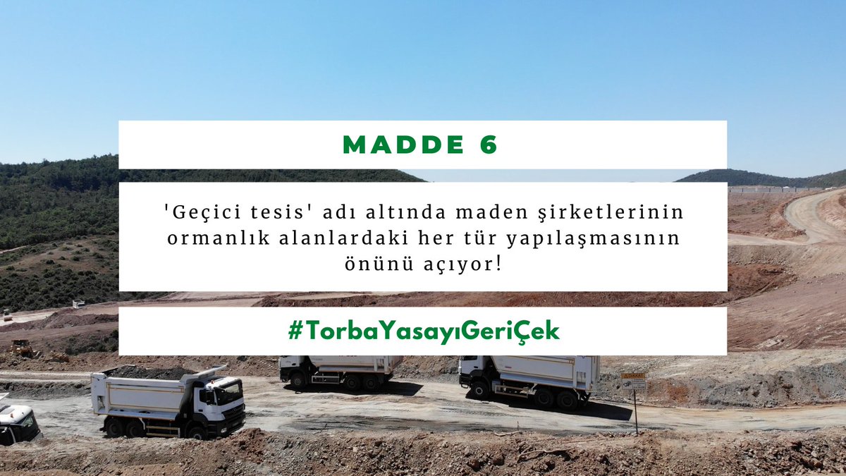 emoistanbul's tweet photo. 'Geçici tesis' adı altında maden şirketlerinin ormanlık alanlardaki her tür yaşılaşmasının önünü açacak olan #TorbaYasayıGeriÇek https://t.co/oZ7TM1Y3mU