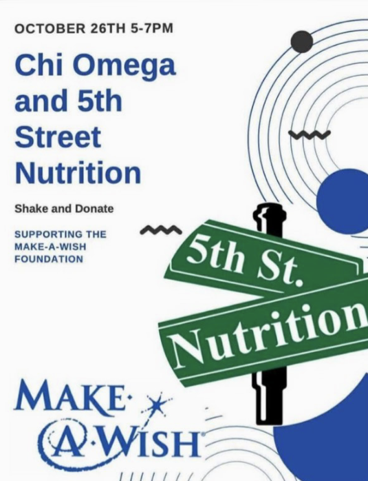 Swing by @5thStNutrition_ this evening to support <a href="/chiomegaISU/">Chi Omega @ Ind State</a> and their Dine and Donate for Make A Wish!