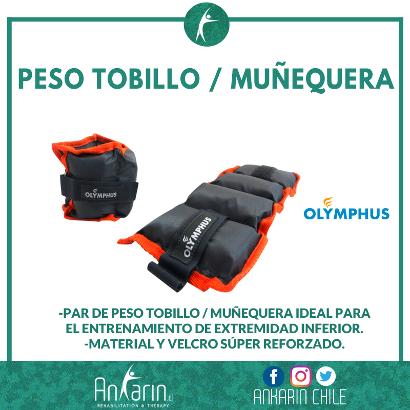 Ankarin_Chile's tweet image. El Peso para Tobillos de @Olymphus_Chile está fabricado en lona de alta resistencia al roce, con doble bolsa interior rellena de pellets metálico, y con velcro ancho súper reforzado que le entrega más fijación y menos movimiento durante el ejercicio 👏🏽

ankarin.cl