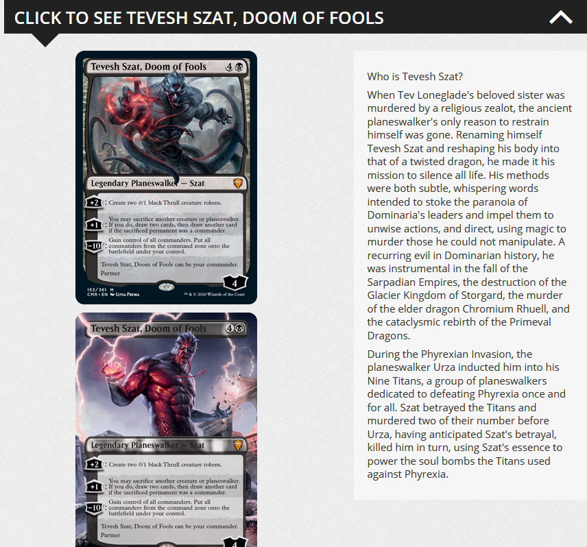 あらーら 喪中 Mtg 統率者レジェンズ テヴェシュ ザット 噂通りのまま収録ですね 彼のカード化はいつかはされるだろうなと思っていましたが それよりも驚いたことは公式記事でtev Lonegladeとかの解説をされてることですね コミックスが正史として