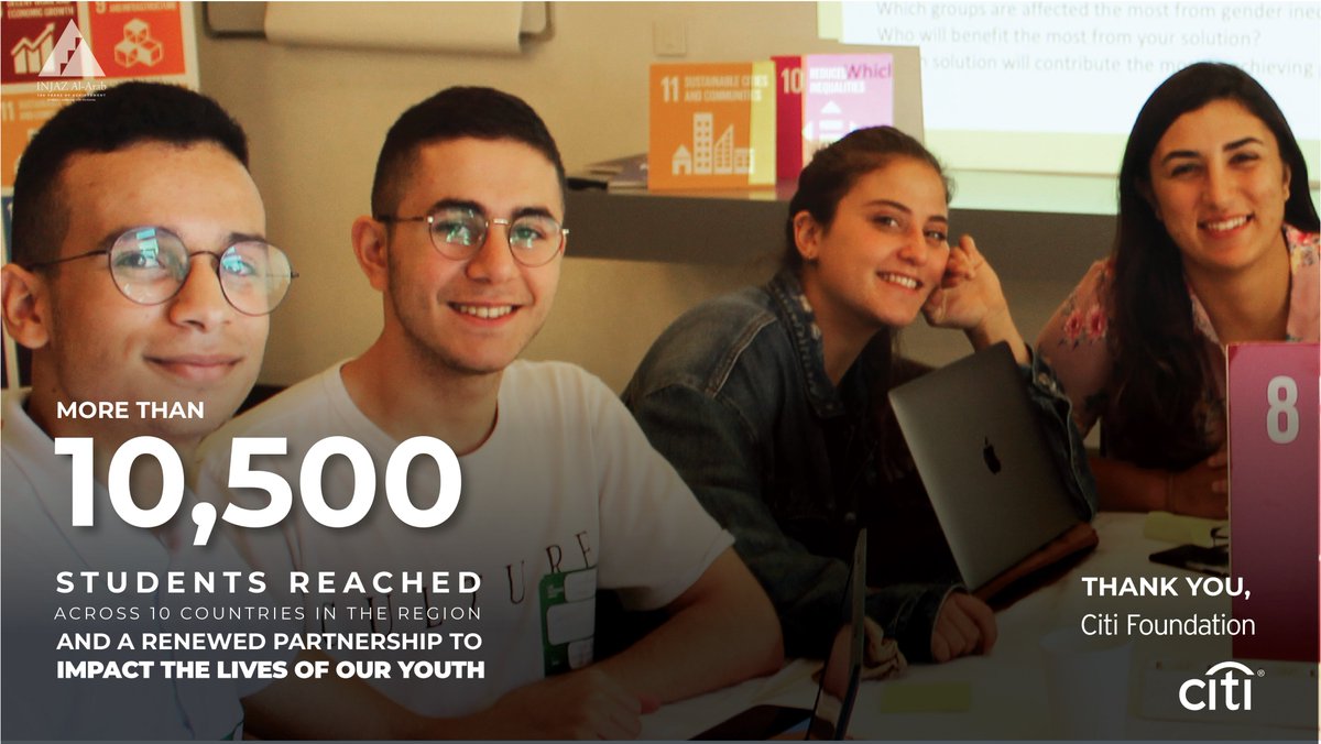 INJAZAlArab's tweet image. Proud of our long-lasting partnership with @Citi  Foundation. During AY 19-20, we were able to reach 10,884 students and are glad to step into this year with a renewed partnership to enrich the lives of more youth and prepare them to succeed.

#Pathways2Progress #believeinINJAZ