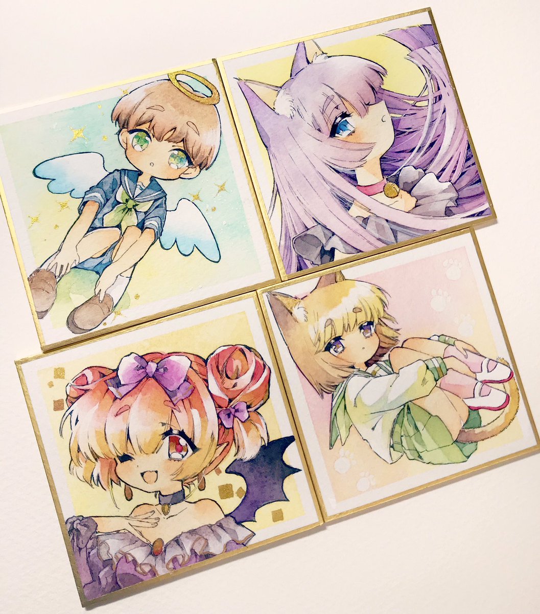 手描きイラスト　ミニ色紙　八重桜 手描きイラスト[ミニ色紙] - メルカリ