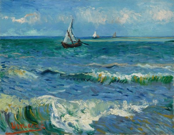 #VincentvanGogh was enchanted by the bright, changing colours of the Mediterranean Sea. 🌊
To further emphasise these special colours, he signed the work in contrasting bright red.🎨 What do you think of this contrast?