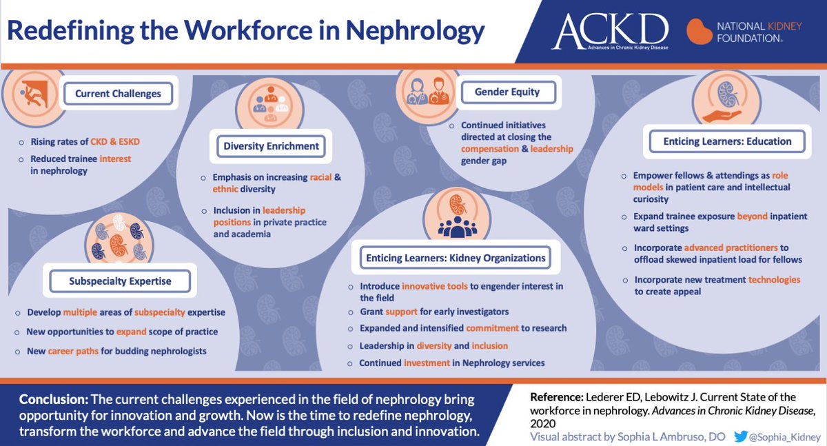 1/  @EleanorLederer /Jonathan Lebowitz provide overviewChallengesSubspecialty expertiseDiversityGender EquityInnovation and SupportVA by  @sophia_kidney  https://www.ackdjournal.org/article/S1548-5595(20)30116-6/fulltext