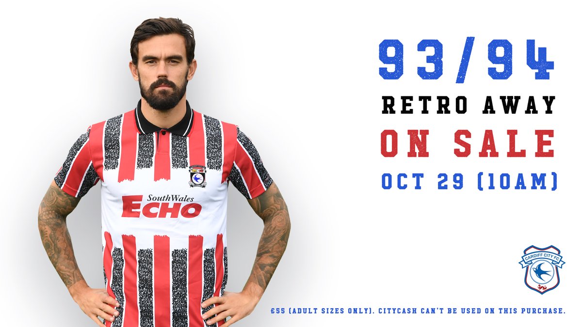 CardiffCityFC's tweet photo. 9️⃣3️⃣/9️⃣4️⃣ Away 🔥

🗓 Oct 29 from 10am. Online only.

➡️ https://t.co/roEv1fzF9D

#CityAsOne https://t.co/BhtNtqkBzb
