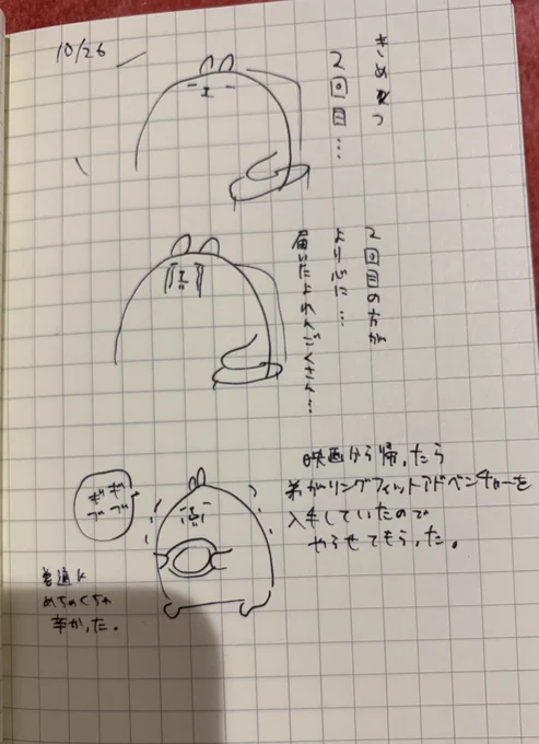 リングフィットアドベンチャーを遊んでしまったせいでまた日付が変わってしまった…#絵日記 