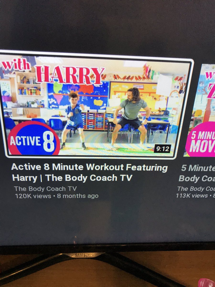 An 8 minute active8 from the body coach channel today to help focus us this morning and take our minds of daddy not being well. @thebodycoach https://t.co/T39gKKQPgH