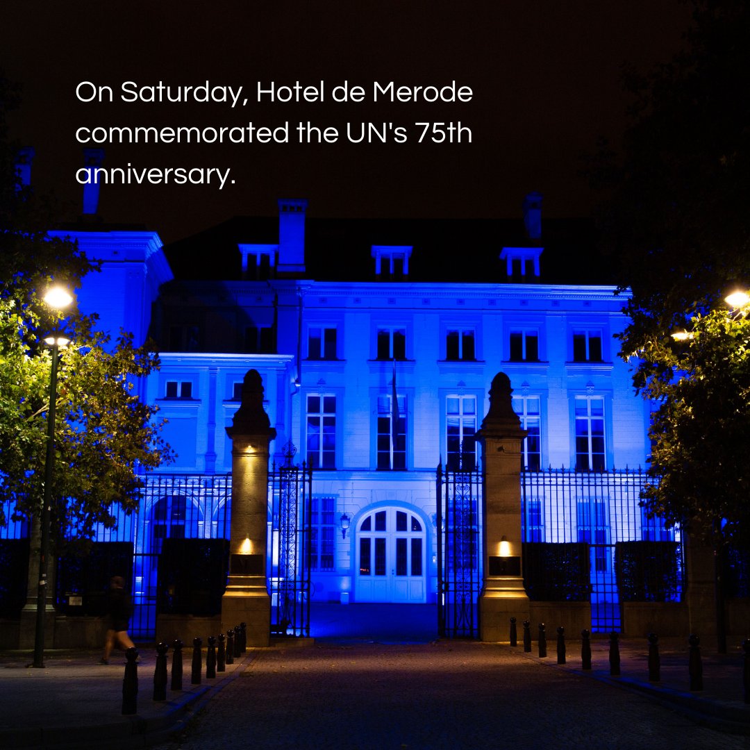 Hotel de Merode (@hoteldemerode) on Twitter photo Hotel de Merode is proud to be one of the United Nation's partners and contribute to the wide blue wave, commemorating the UN’s 75th anniversary. This is a symbolic effort to unite global citizens; promote the universal language of peace, sustainable development and human rights. Hotel de Merode is proud to be one of the United Nation's partners and contribute to the wide blue wave, commemorating the UN’s 75th anniversary. This is a symbolic effort to unite global citizens; promote the universal language of peace, sustainable development and human rights.