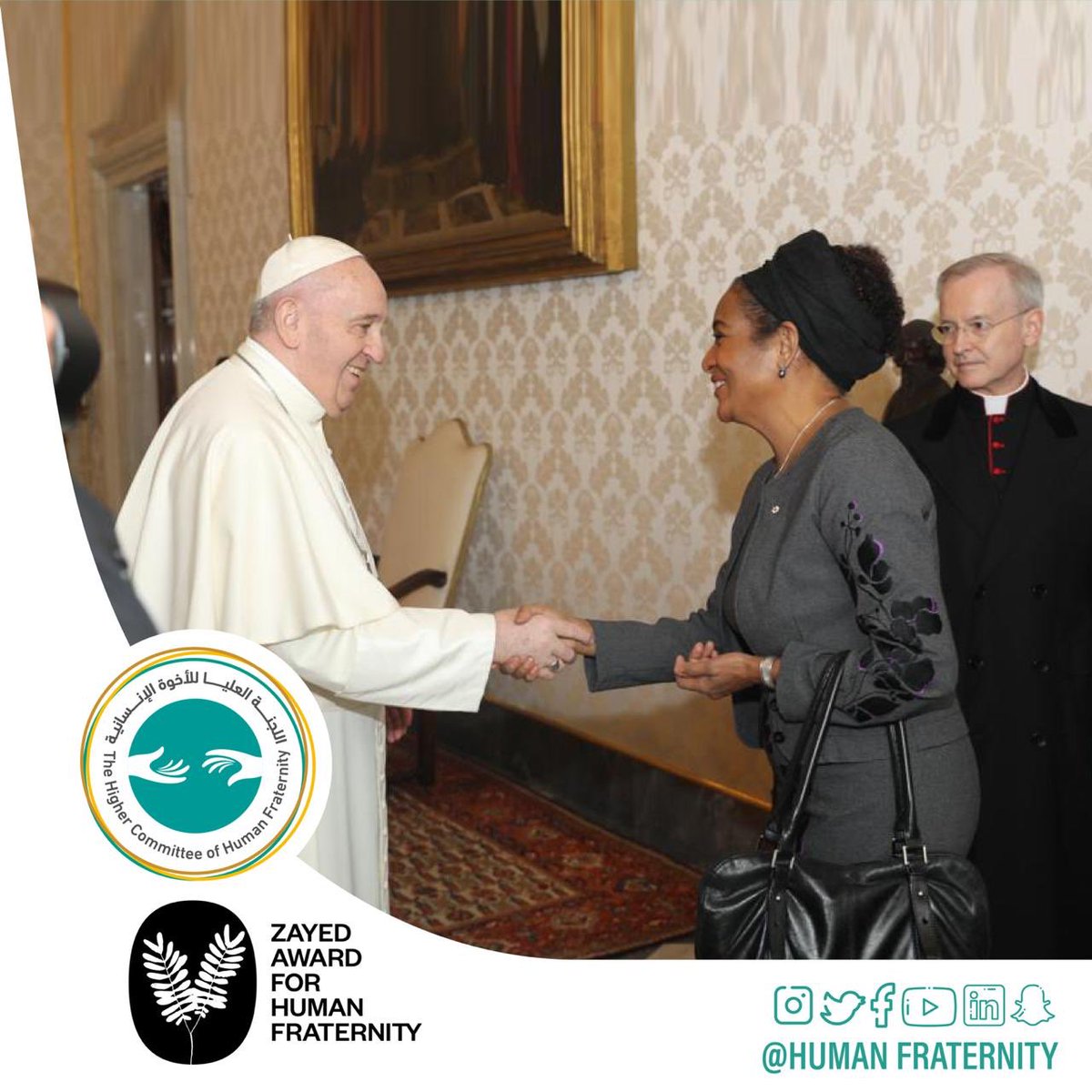 HumanFraternity's tweet photo. Pictures from the meeting of the Judging Committee of #ZayedAwardforHumanFraternity with His Holiness Pope Francis,Head ofthe Catholic Church,who affirmed that the committee has complete impartiality&amp;independence in carrying out its mission
@m_abdelsallam @Pontifex_ar @ZayedAward https://t.co/vCNLeTqEQ0