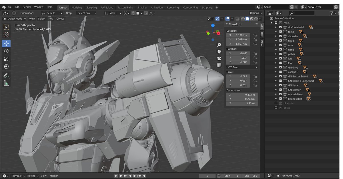 LiuLiuyl's tweet photo. After 3 months of effort, modelling is finished, start editing material now #3dmodeling #3dmodel #CGI #blender #Blender3d https://t.co/VjE1FA2gnN