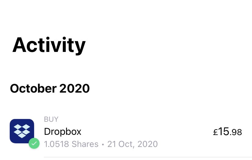 Only one move made this week:Just an additional Dropbox stock whilst the price went below my average