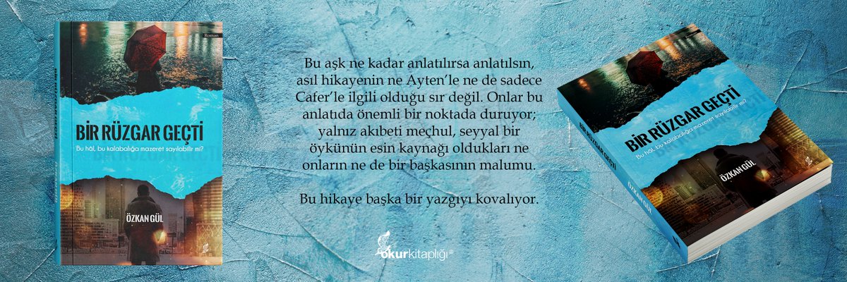 "İnsan sevmeye başladığında pek çok şeyi göze almış oluyor."
İnsanların yaprak gibi döküldüğü bir güzün ortasında aşka ve umuda çağırıyor Bir Rüzgâr Geçti. 
.
Online sipariş: okurkitap.com

#OkurKitaplığı #BirRüzgarGeçti #ÖzkanGül #Roman