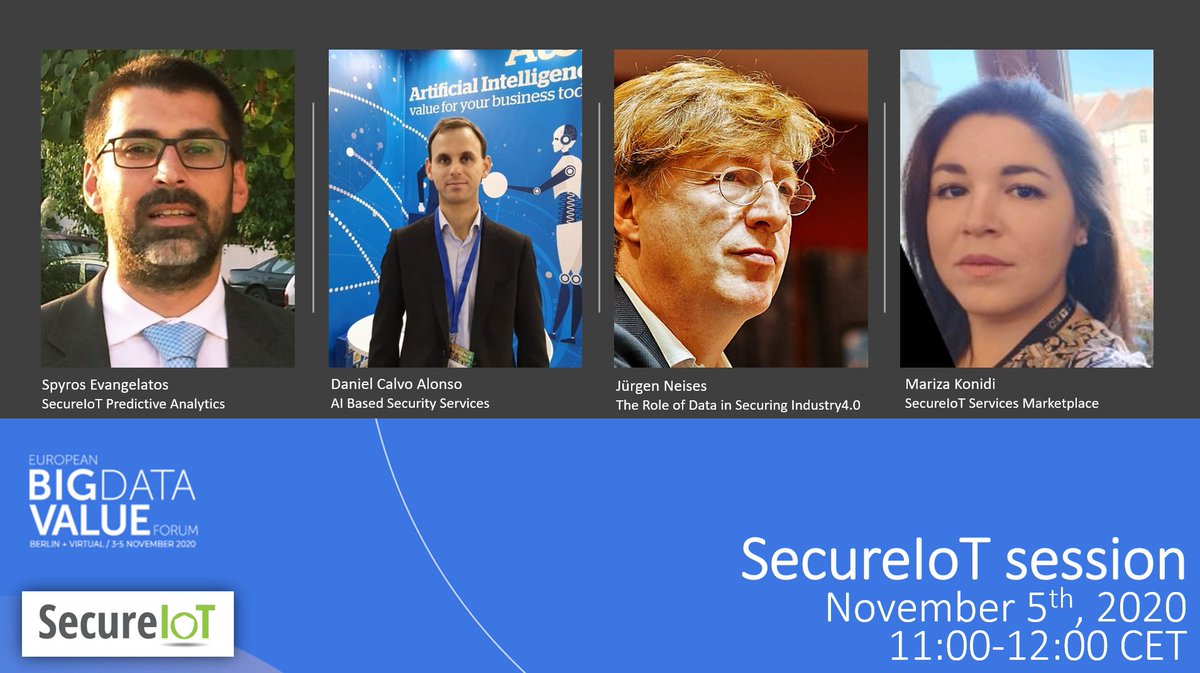 Don't miss our session at #EBDVF2020 on Thursday 5 Nov, 11am-12pm CET! We're talking about #PredictiveAnalytics and #AI #security based services applied in #SecureIoT. 

More info for the session 👉 bit.ly/2HFIPmI
Register now 👉bit.ly/37GGP8R