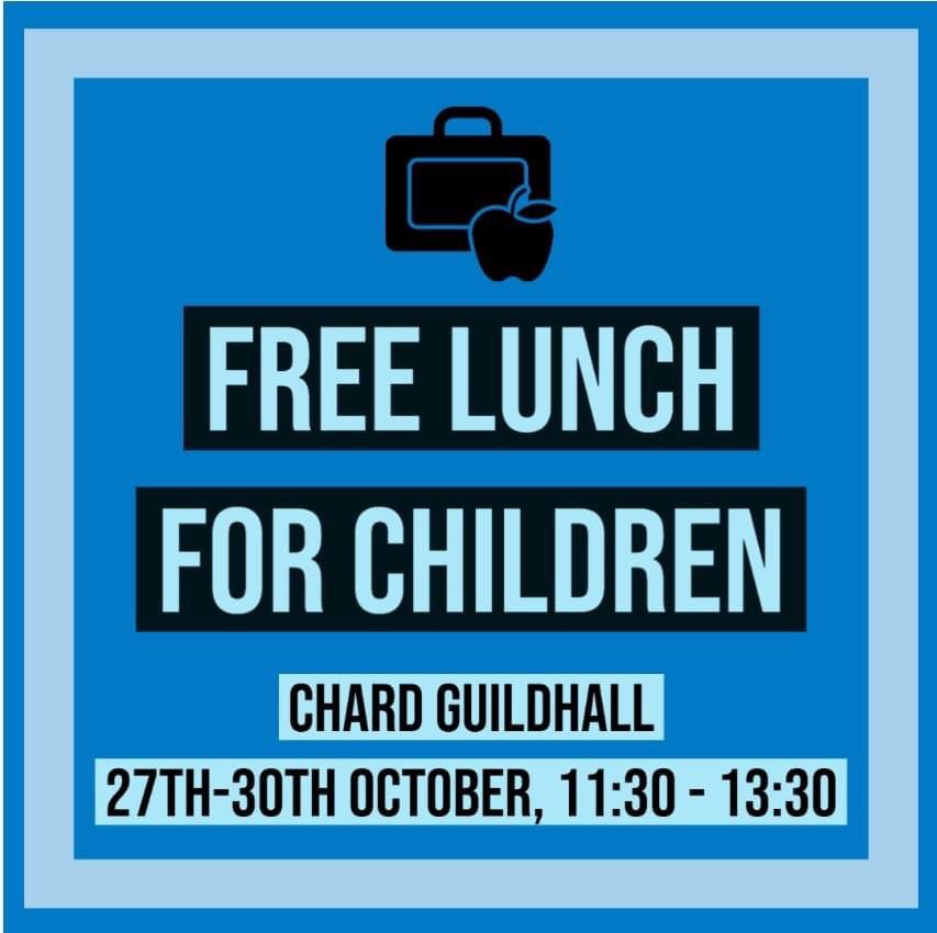 chardcarnival's tweet photo. No questions asked, If your child/children are entitled to Free School Meals please come and collect a free lunch bag from reception at The Guildhall.

With thanks to the Phoenix Hotel, Eleos café, C &amp; D Transport and Chard Tesco. https://t.co/0cDoJqP4L1