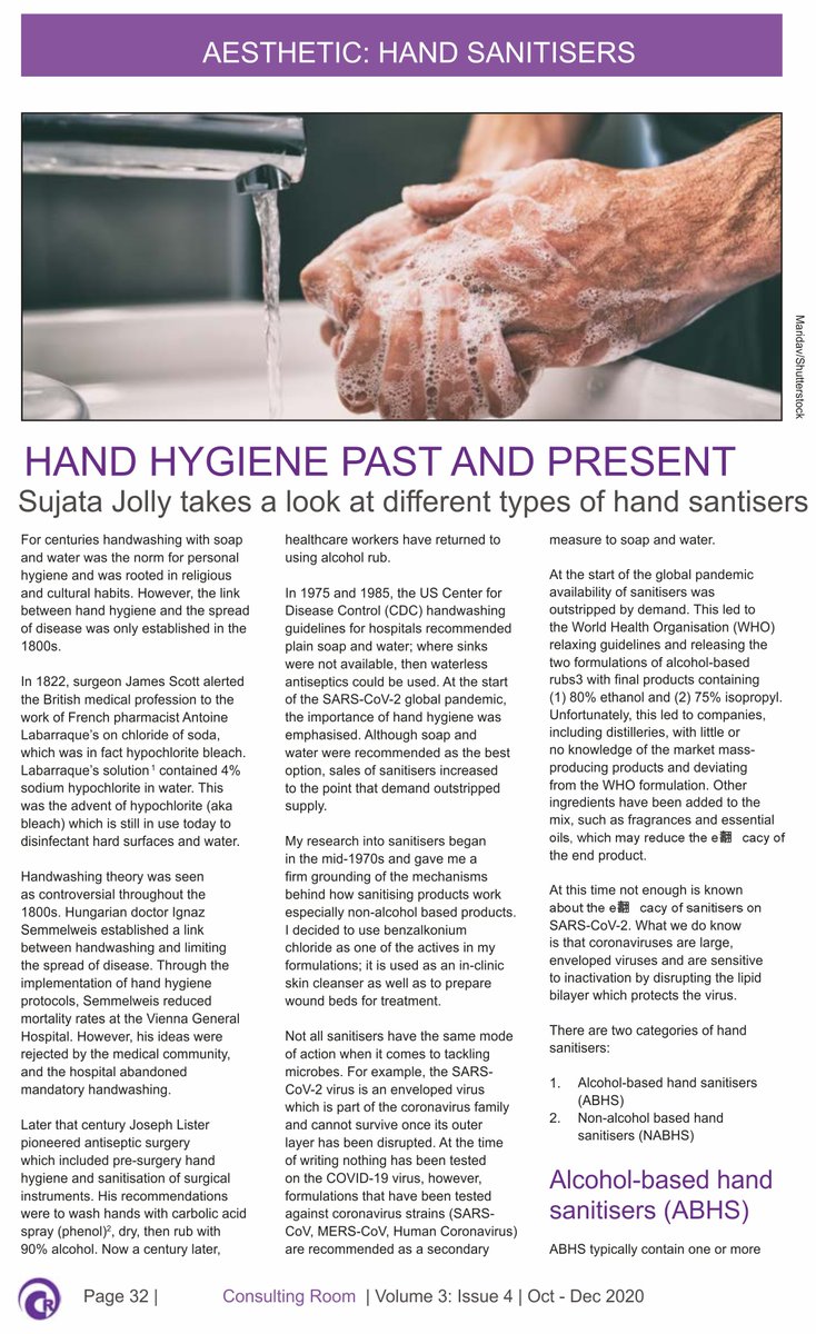 SujataJolly's tweet photo. Hands are the main pathway of germ transmission. Hand hygiene can be performed either with soap and water or with sanitisers especially as today, hand hygiene is the “new normal.” #covid19 #globalpandemic #stopthespread #sanitiser #handhygiene #antimicrobial @Consulting_Room https://t.co/offRNNewmK