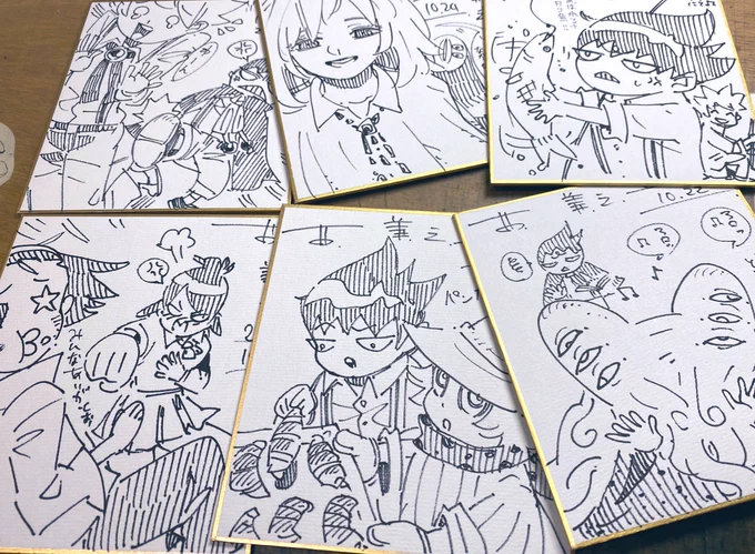すっかり秋ですね?✨色紙もあと締め切り1か月切ってすっかり1コマ漫画みたいになってきましたよ。。✍️? 