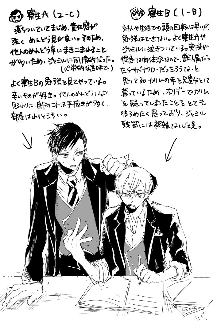 おまけ。両側の寮生について(設定が生えた) 