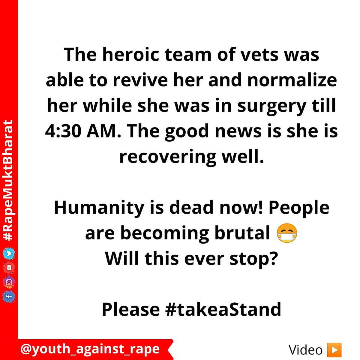 sai_rohith99's tweet photo. Noorie a friendly dog who is a part of nature a few perverts brutally raped her and also inserted a 1qinch rod in her private part 
Humanity goes on diminishing in society 
Even dogs has no security
I hope such to get a serious punishment by court of law https://t.co/gXpeMa6EYr