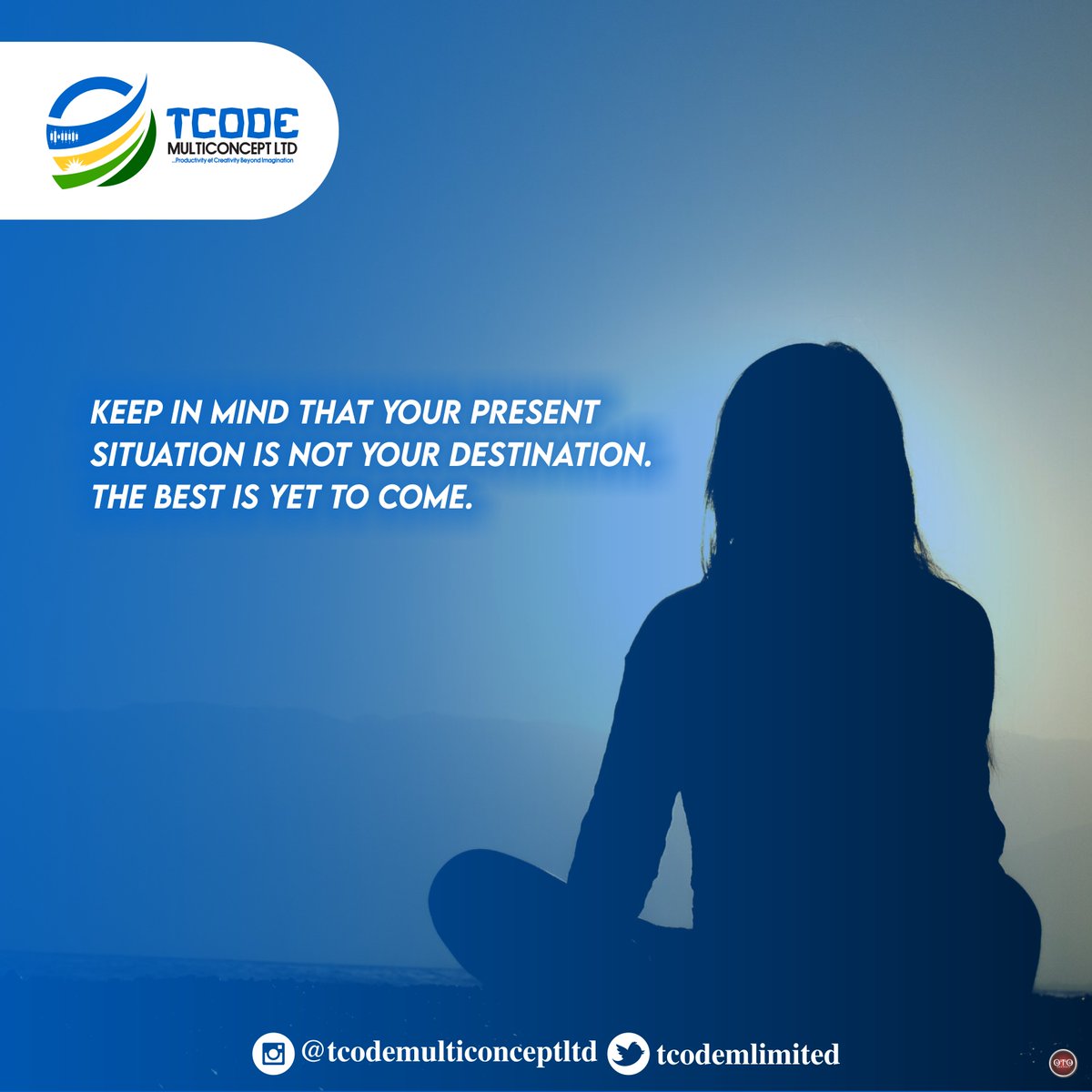 tcodemlimited's tweet photo. This week, keep in mind that your present situation is not your destination. The best is yet to come.
#MondayMotivation
#Tcodesunpower #TcodesunpowerNigeria
#SolarInAbeokuta
#SolarInNigeria #SolarEnergy #CleanEnergy #RenewableEnergy https://t.co/rOaZsuqpl6
