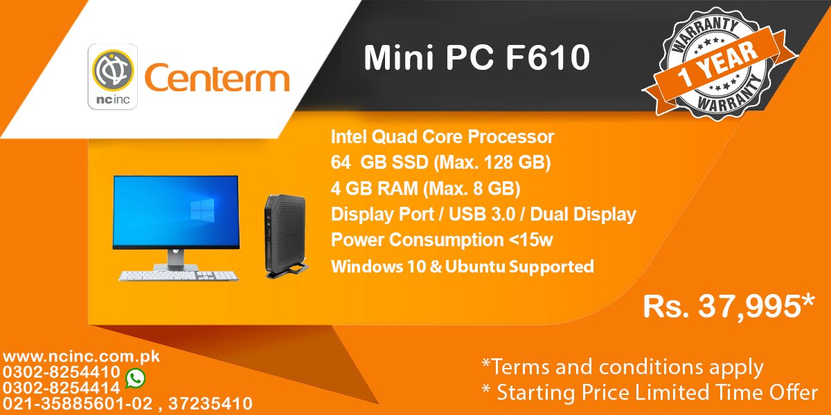 NCIncPakistan's tweet photo. Centerm Offers High Perforemance Mini PCs for Home &amp; Business.#MiniPC #AIO #DesktopPC #Android #tvbox.
Email: specialoffer@ncinc.com.pk
Website : https://t.co/op4IZNiaDR https://t.co/aV1gvGtk7H