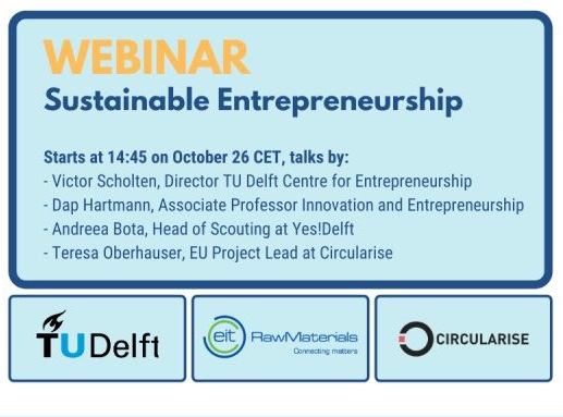 Webinar on Sustainable Entrepreneurship - This afternoon