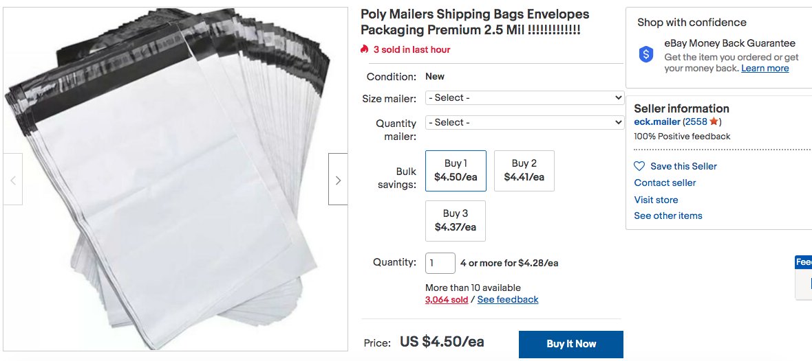 3. Buy Shipping Supplies on eBayThis is the FASTEST way to get positive feedback.Search for high volume sellers that sell shipping supples:* Poly mailers* Bubble wrap* TapeBuy items from 5 different sellers.These sellers automate positive feedback when you purchase.