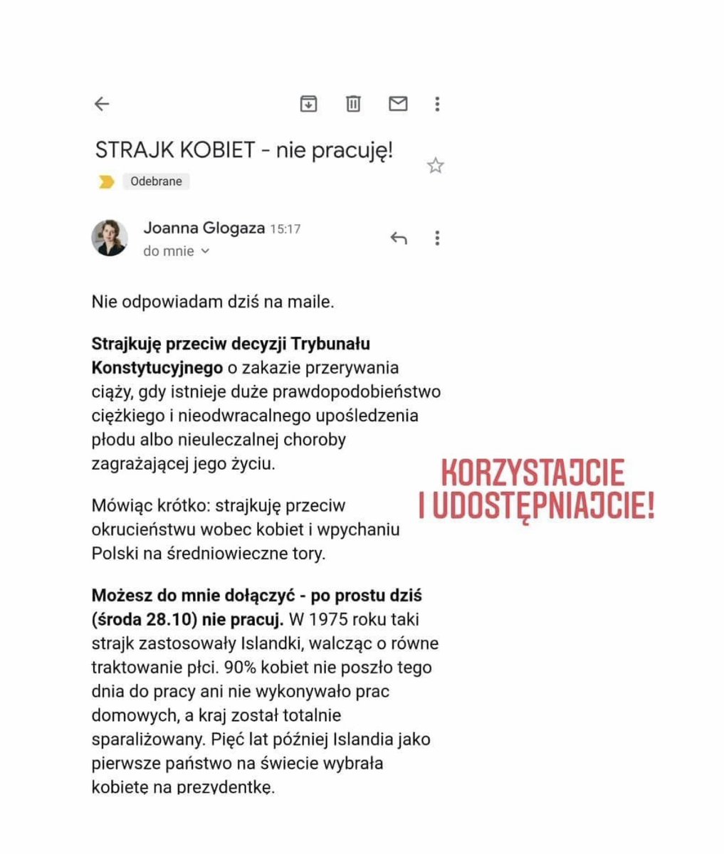nat_dolzycka's tweet photo. W środę #StrajkKobiet. Jeśli masz zamiar nie pracować, ustaw sobie taką zwrotkę.

(OD Asi Golgazy z IG)

Tu link do wzoru: https://t.co/s5rb47HICI https://t.co/RymJwfgeVH
