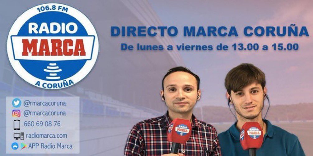 🎙️ ¡Ya estamos en tiempo de #DirectoMarcaCoruña!

⏰ 13.00-15.00
 
🗣️ <a href="/JesusSobrinoGos/">Jesús Sobrino</a> 
 
📻 106.8 FM, web y APP

📲 Interactúa con nosotros por WhatsAPP en el 660.690.876