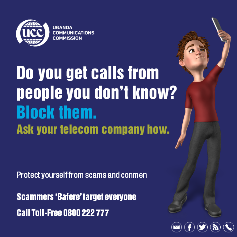 ConsumerUCC's tweet photo. #BafereAlert
Unknown calls are dangerous! @UCC_Official @UCC_ED @bbossa @mtnug @Uganda_Telecom @Airtel_Ug @africellUG @SmileComsUG https://t.co/ldaFyJ2eU6