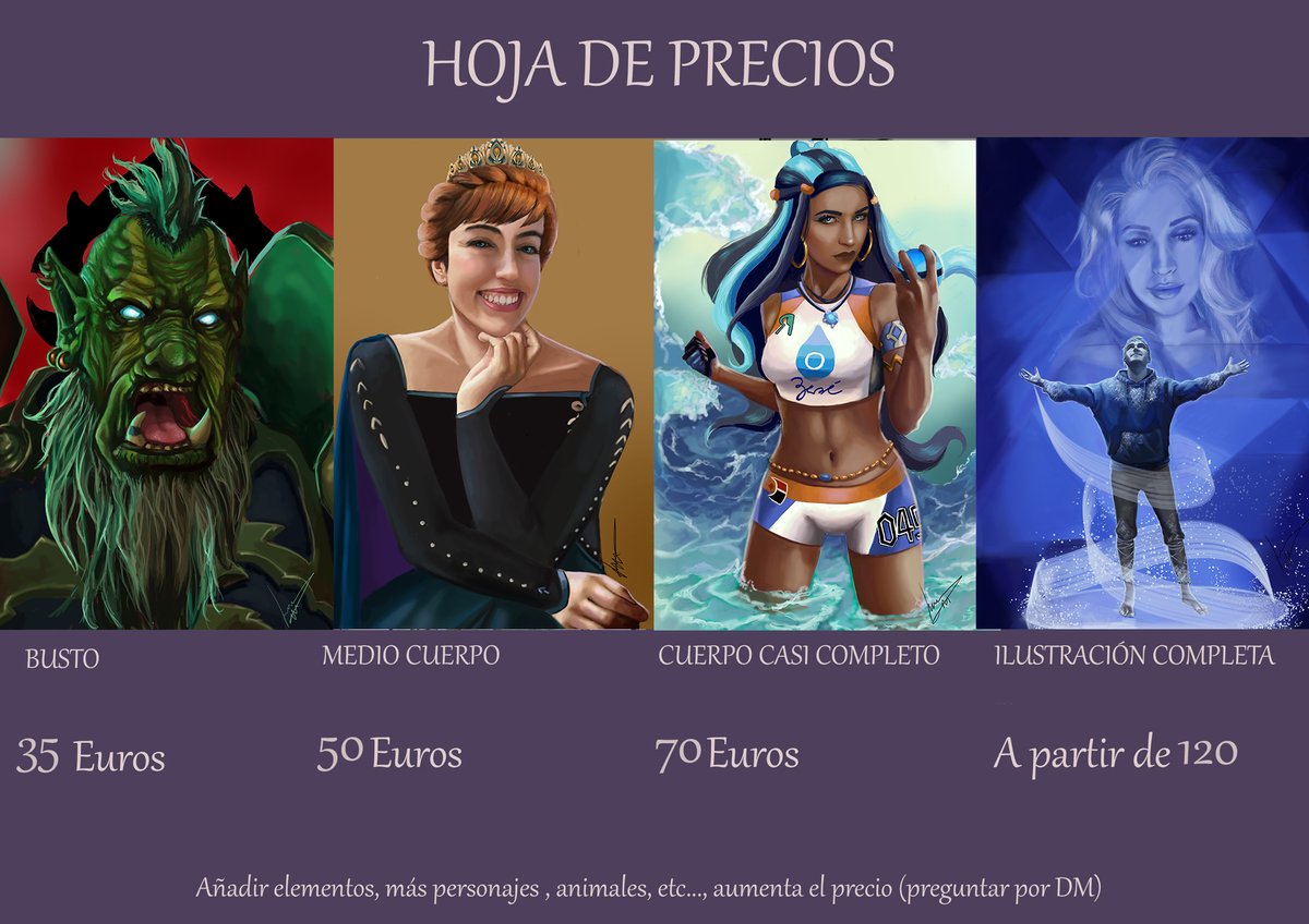 lunaevayg's tweet photo. HOJAS DE PRECIOS

Se agradece difusión ^^💜

Os dejo los ejemplos:

#commissionsopen #Commission #commissions #art #rt #help #support #illustration #sketch #work #NEWS #OC #role #videogames #film #books #prices #commissionopen  #ArtistoftheSummer #ArtistOnTwitter #artistsunder10k https://t.co/coRgIOoOu3
