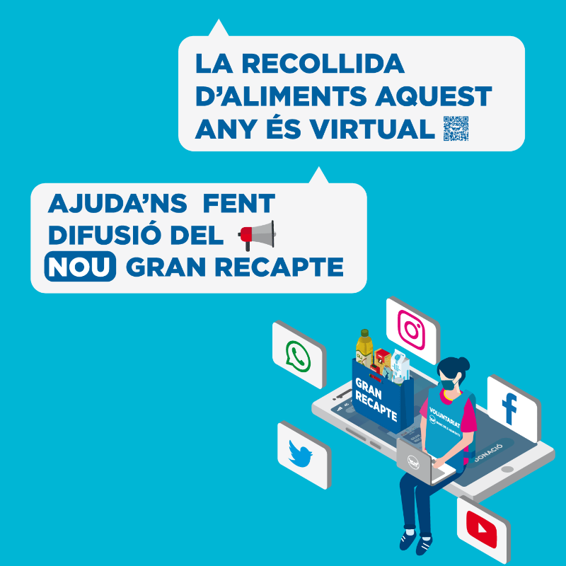 GranRecapte's tweet photo. EL GRAN RECAPTE 2020 SERÀ VIRTUAL PERÒ NECESSITAREM VOLUNTARIS