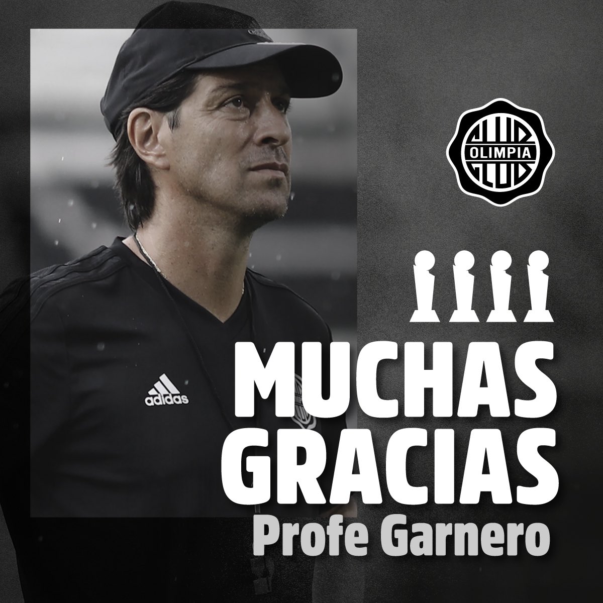 elClubOlimpia's tweet photo. Fueron muchas batallas ganadas, muchas tormentas afrontadas, muchas vueltas y festejos juntos.

Hoy te decimos gracias Profe por tu dedicación, trabajo y profesionalismo en estos casi 3 años al frente del #Olimpia .

¡Para Uno siempre será tu casa, Tetracampeón! ⭐️⭐️⭐️⭐️ https://t.co/Y4i57aec43