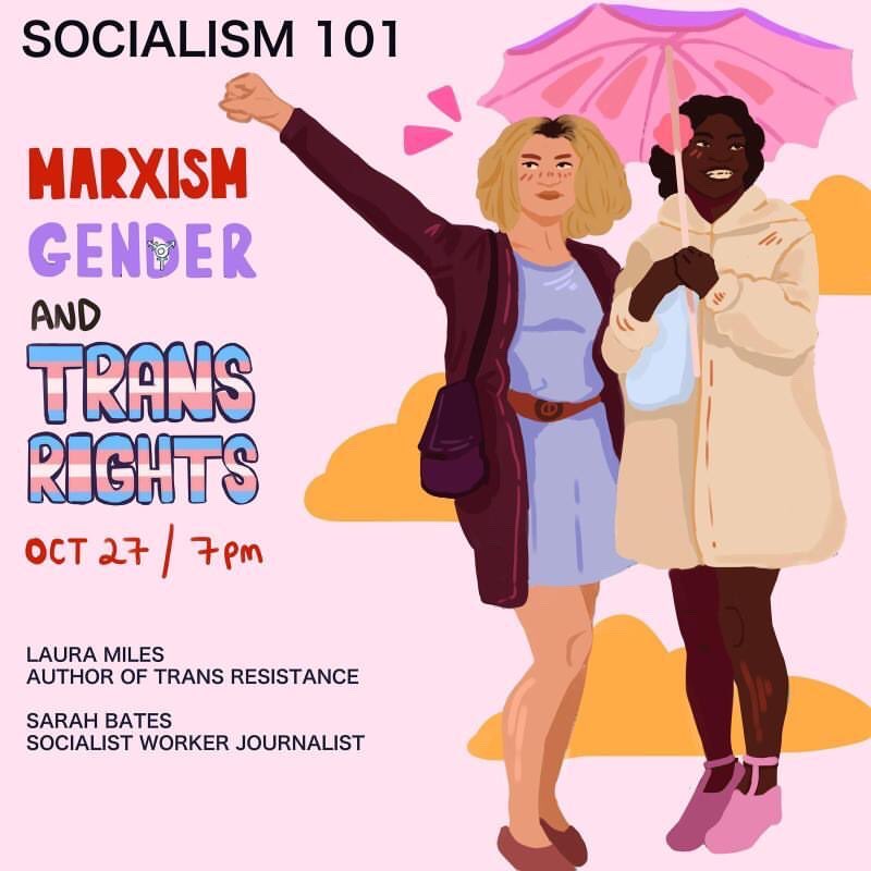 KingstonUniSWSS's tweet photo. There is still time to book your place for TOMORROW fantastic Soc 101. 

Speakers include: Laura Miles, author of Transgender Resistance • Sarah Bates, Socialist Worker journalist 

🗓 Tues 27 Oct @ 7pm
 
Please do book your  place in now : https://t.co/56NRna98FS
#kingstonuni https://t.co/q96aPdVgAH