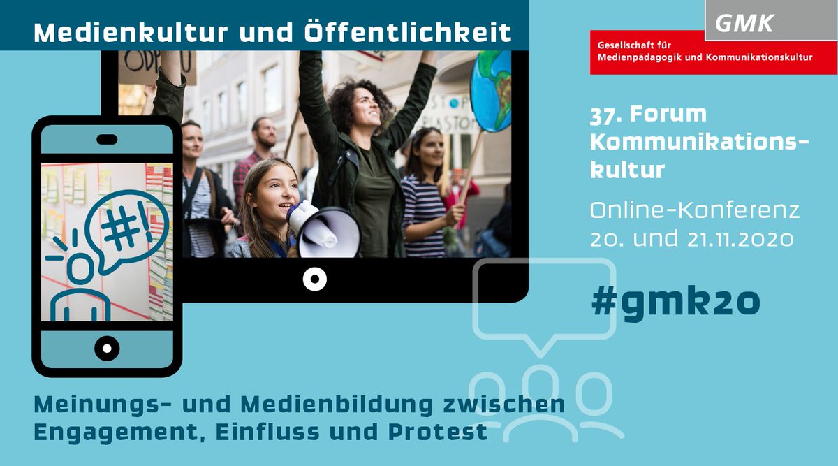 Anmeldung und Programm zum diesjährigen Online-Forum Kommunikationskultur (20./21.11.2020) ab jetzt unter gmk-net.de/gmk-tagungen/f…

#gmk20 #MedienkulturUndÖffentlichkeit #Anmeldung #Programm #Impulse #Vorträge #Workshops #Diskussion